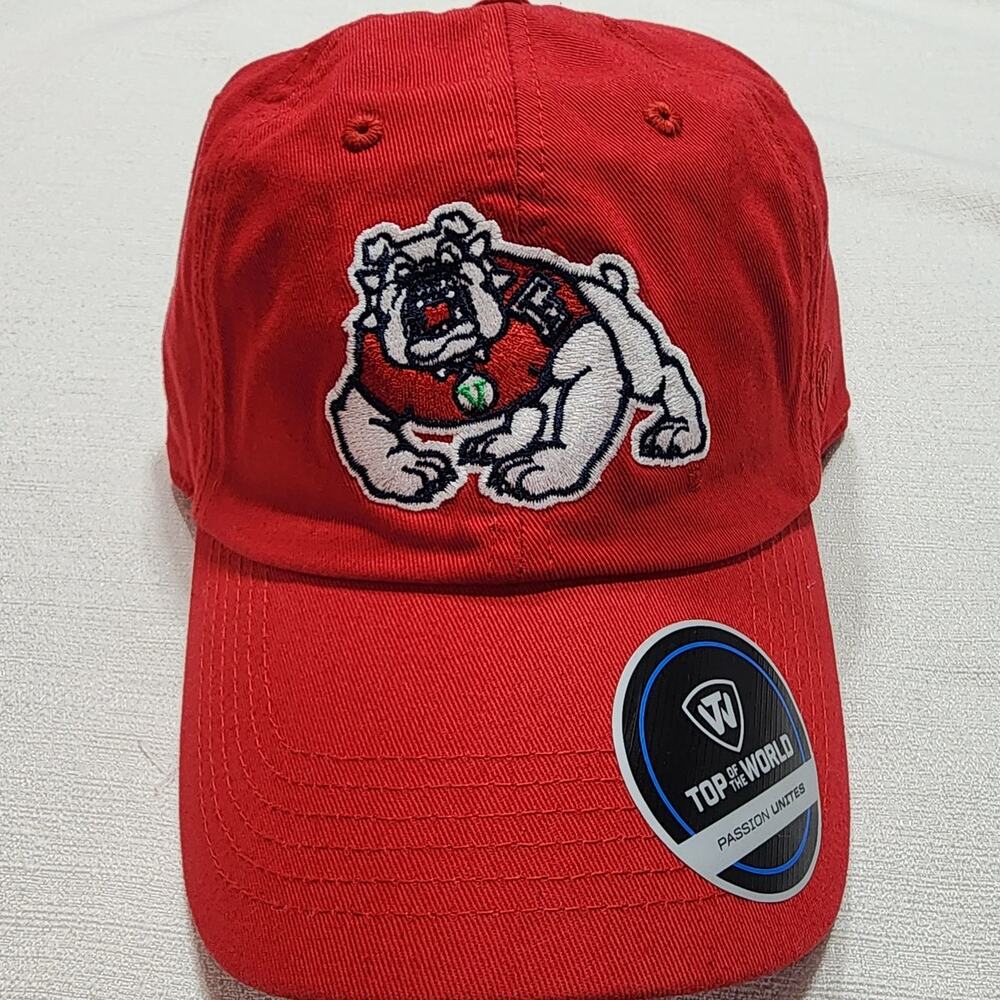 Fresno state bulldogs red hat adjustable strap